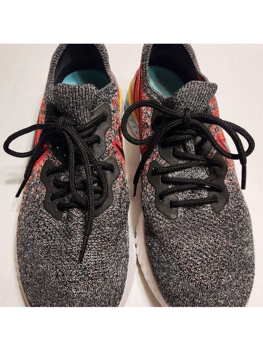 Nike Epic React Flyknit 2 Mens 10 Red Black Running Shoes - Picture 7 of 12